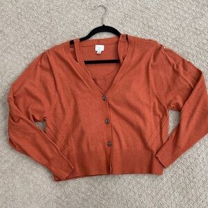 a new day Women's Rust Cardigan & Tank Set